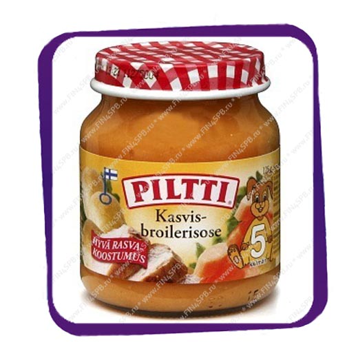 фото: Детское питание Piltti Kasvis-broilerisose 125g